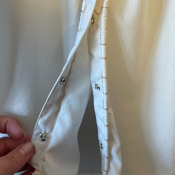 Vintage Guess Off White Sheer Blouse with Bottom Tie-S - Picture 2 of 8